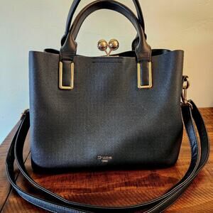 Dune London Black Faux Pebbled Leather Handbag